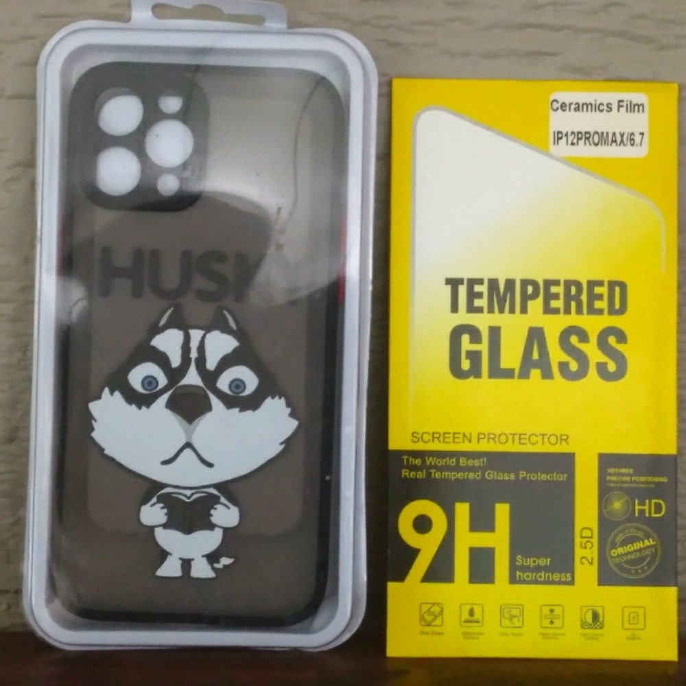 Iphone 12pro Max case with Tempered Glass